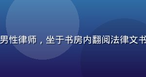 一起草法律合规顾问王思远，男性律师，坐于书房内翻阅法律文书，背景为整齐书架，专业严谨